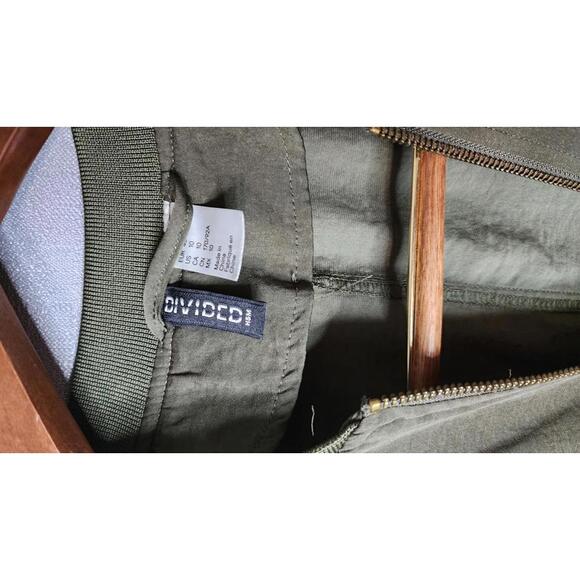 Chic Olive Green Zip-Up Jacket size 10 women's bomber jacket - Picture 5 of 6